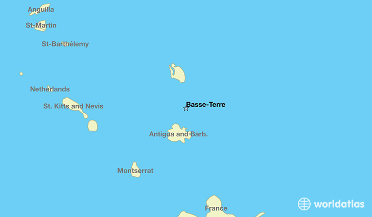 map showing the location of Guadeloupe