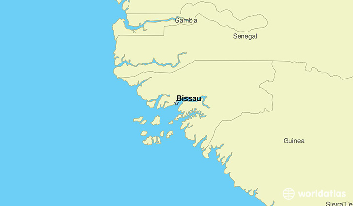 map showing the location of Guinea-Bissau