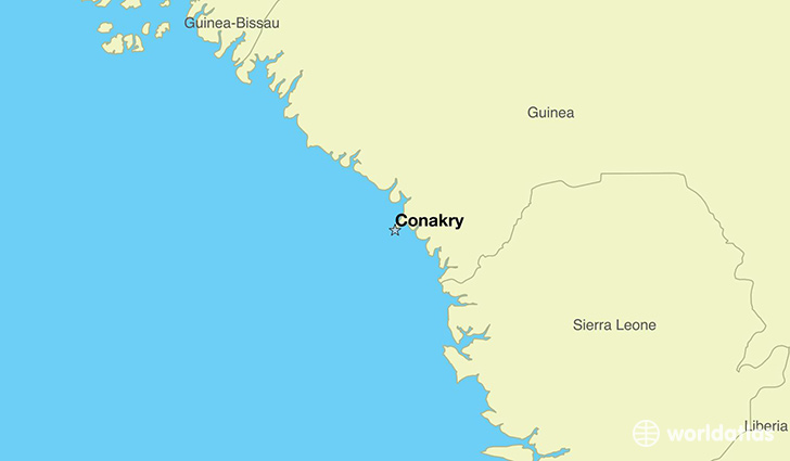 map showing the location of Guinea
