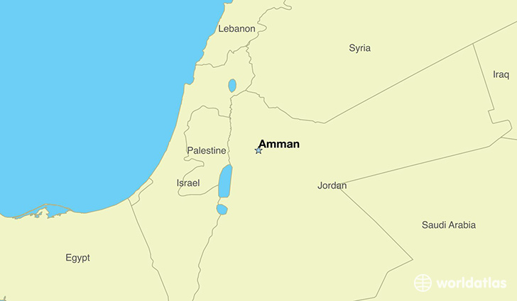 map showing the location of Jordan