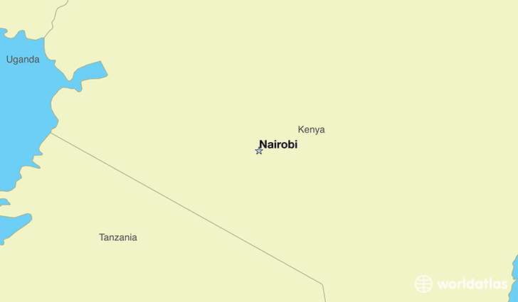 map showing the location of Kenya