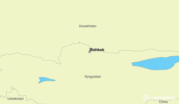 map showing the location of Kyrgyzstan