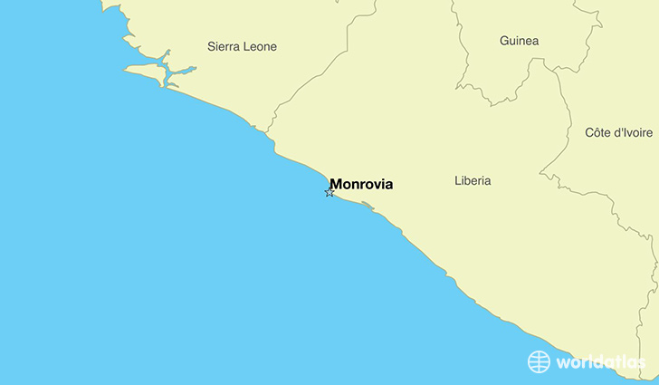 map showing the location of Liberia