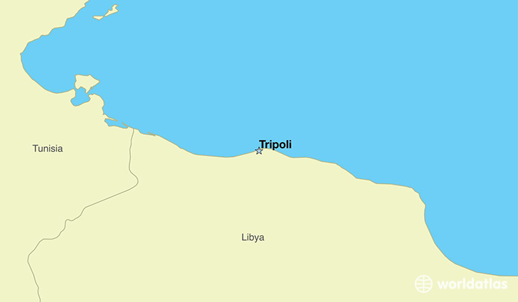 map showing the location of Libya