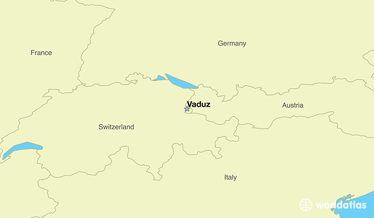 map showing the location of Liechtenstein