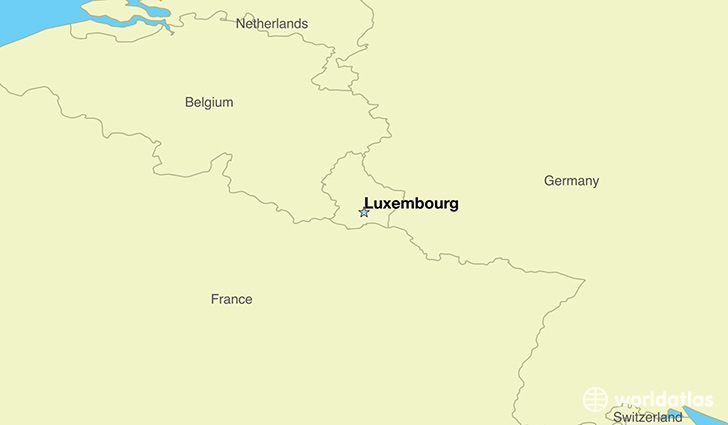 map showing the location of Luxembourg