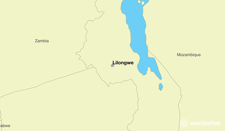 map showing the location of Malawi