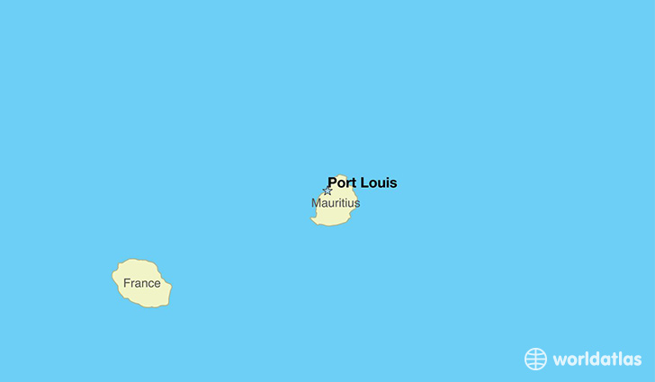 map showing the location of Mauritius