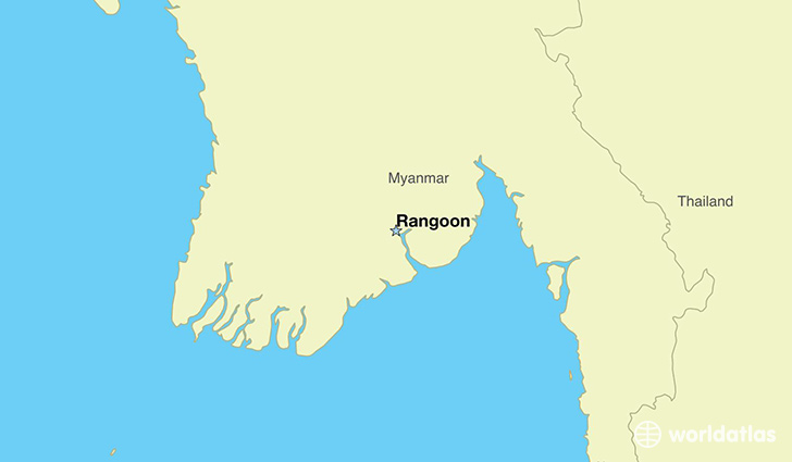 map showing the location of Myanmar