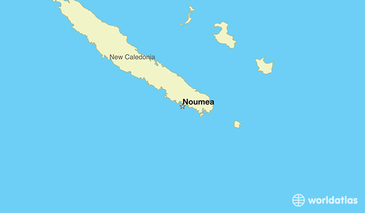 map showing the location of New Caledonia