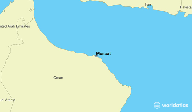 map showing the location of Oman