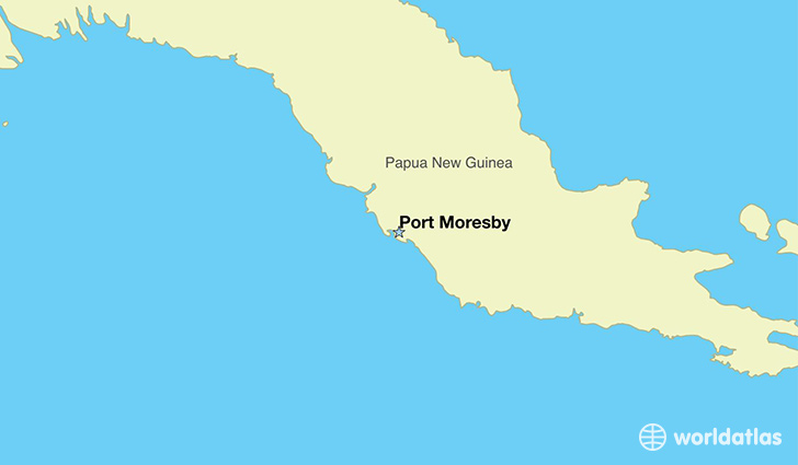 map showing the location of Papua New Guinea