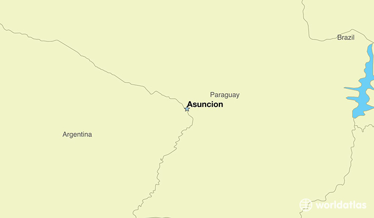 map showing the location of Paraguay