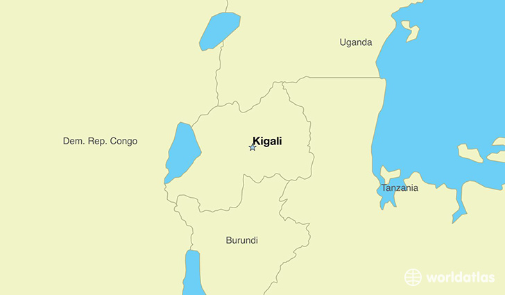 map showing the location of Rwanda