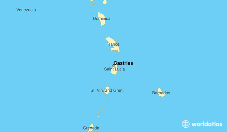 map showing the location of Saint Lucia