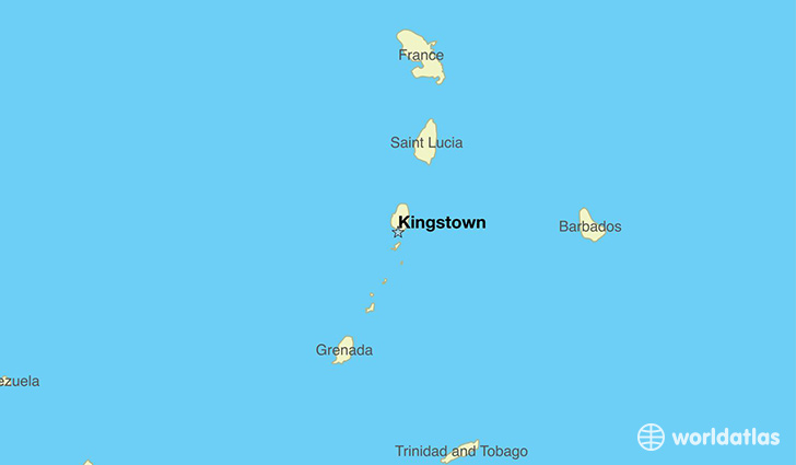 map showing the location of Saint Vincent And The Grenadines