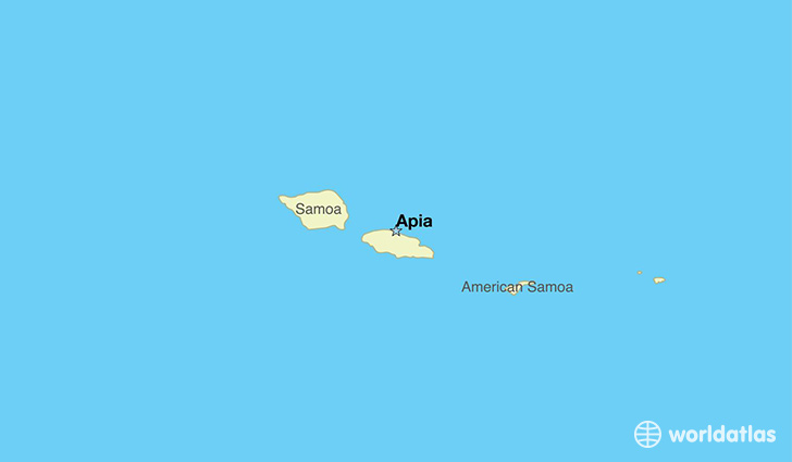 map showing the location of Samoa