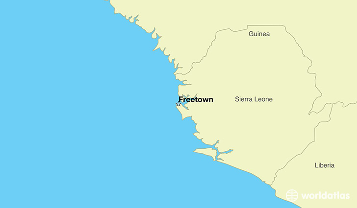 map showing the location of Sierra Leone