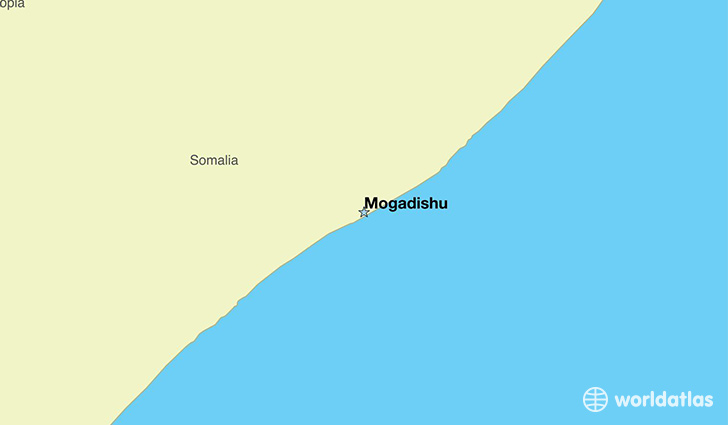 map showing the location of Somalia