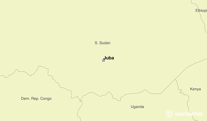 map showing the location of South Sudan