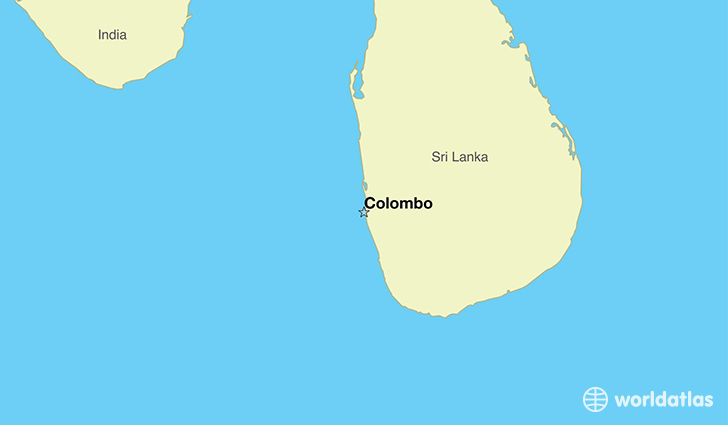 map showing the location of Sri Lanka
