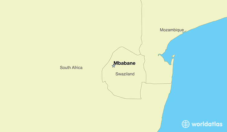 map showing the location of Swaziland