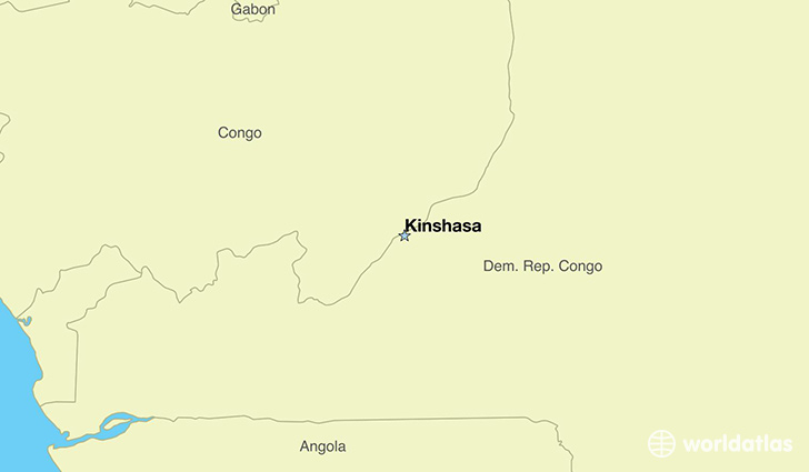 map showing the location of The Democratic Republic Of The Congo