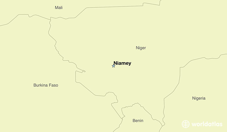 map showing the location of The Niger