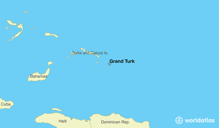 map showing the location of The Turks And Caicos Islands