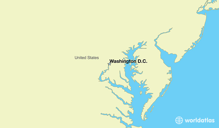 map showing the location of The United States Of America