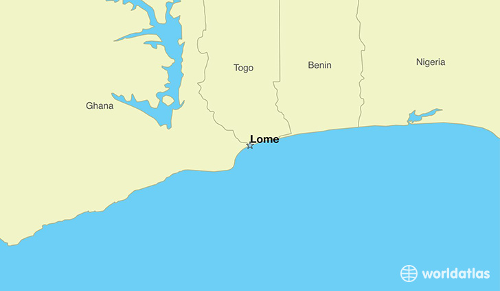 map showing the location of Togo