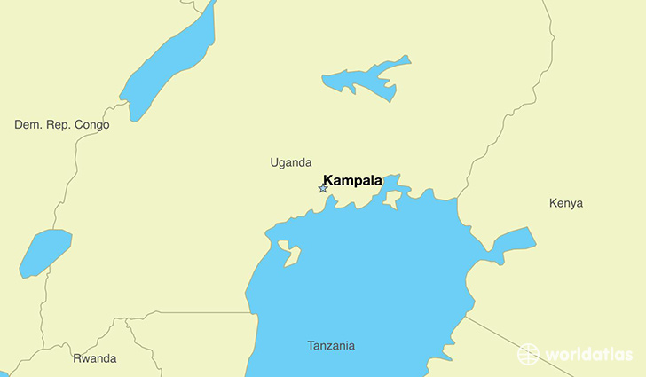map showing the location of Uganda