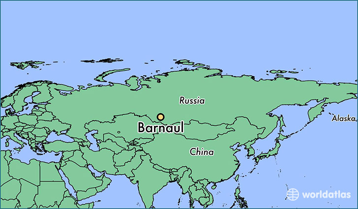 map showing the location of Barnaul