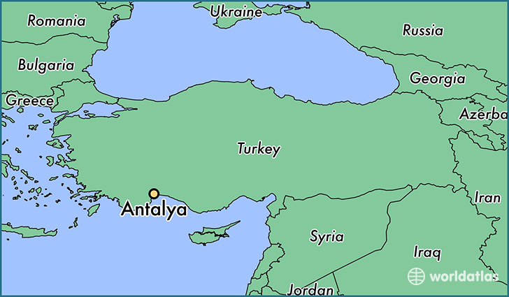 map showing the location of Antalya