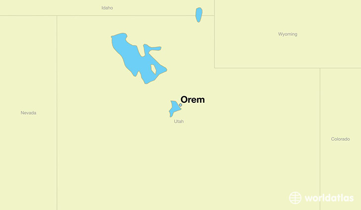 map showing the location of Orem