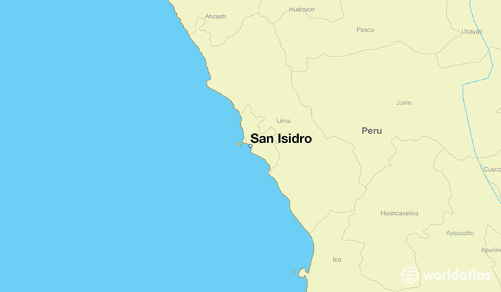 map showing the location of San Isidro