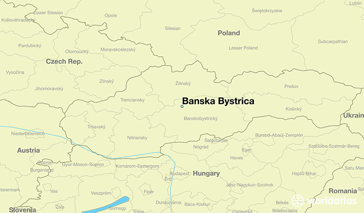 map showing the location of Banska Bystrica