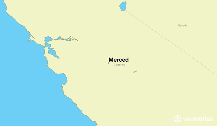 map showing the location of Merced