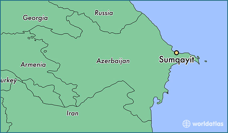map showing the location of Sumqayit