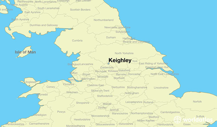 map showing the location of Keighley