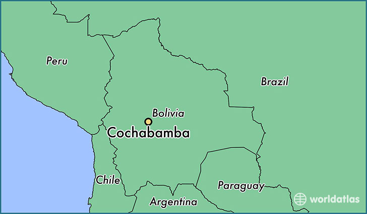 map showing the location of Cochabamba