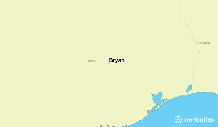 map showing the location of Bryan