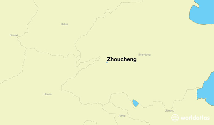 map showing the location of Zhoucheng