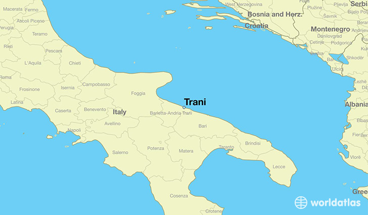 map showing the location of Trani