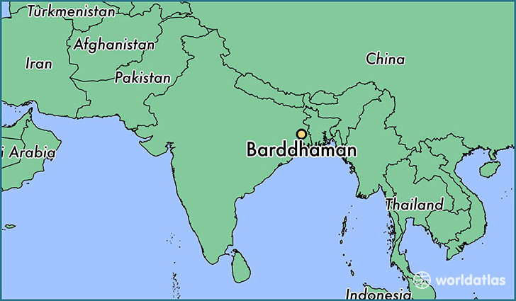 map showing the location of Barddhaman