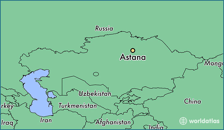 map showing the location of Nur-Sultan