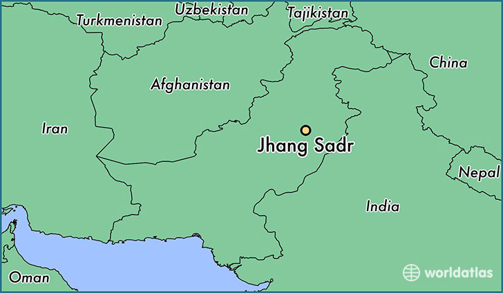 map showing the location of Jhang Sadr