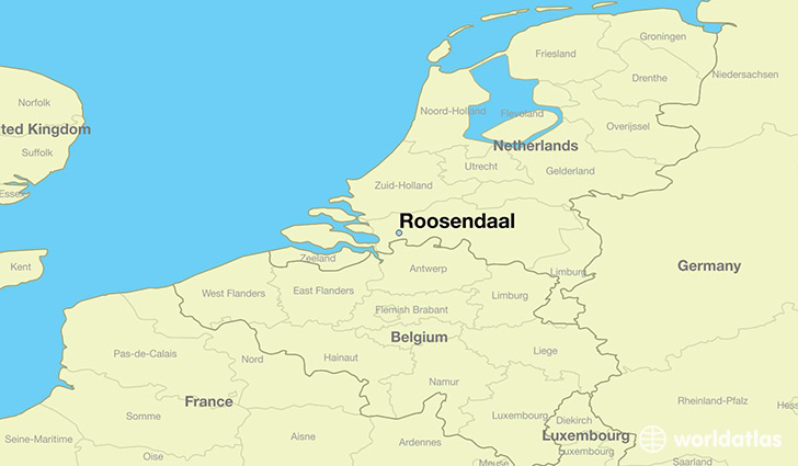 map showing the location of Roosendaal