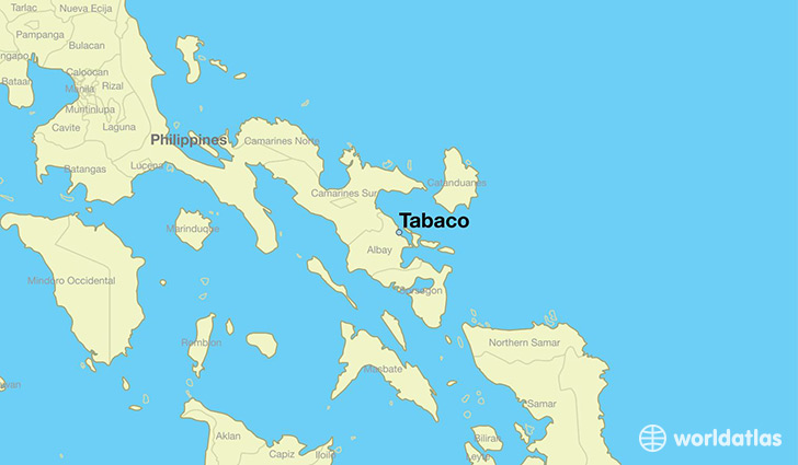 map showing the location of Tabaco