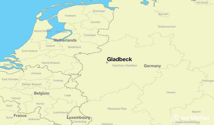 map showing the location of Gladbeck